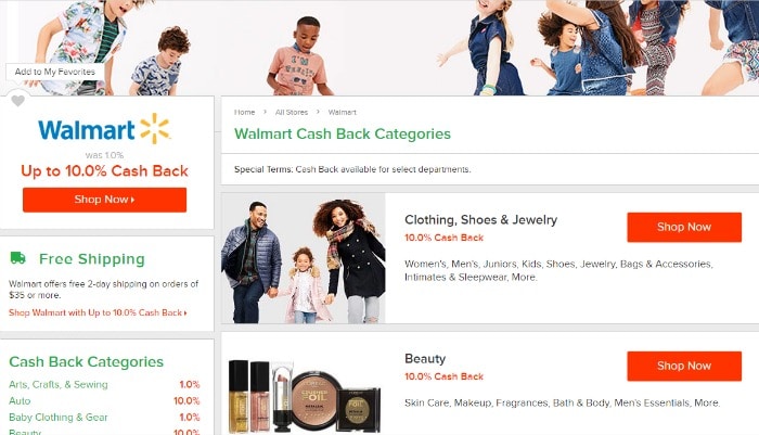 using ebates at walmart