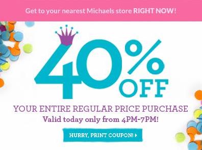 Michaels  40% Off One Regular Price Item! - Kroger Krazy