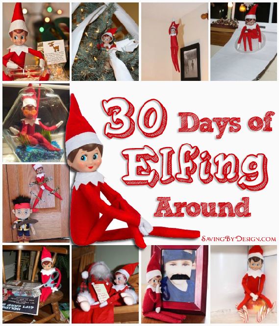 Here are 30 easy and fun Elf on the Shelf ideas for your elf to do after his LONG trip.  The look on your child's face will be priceless!