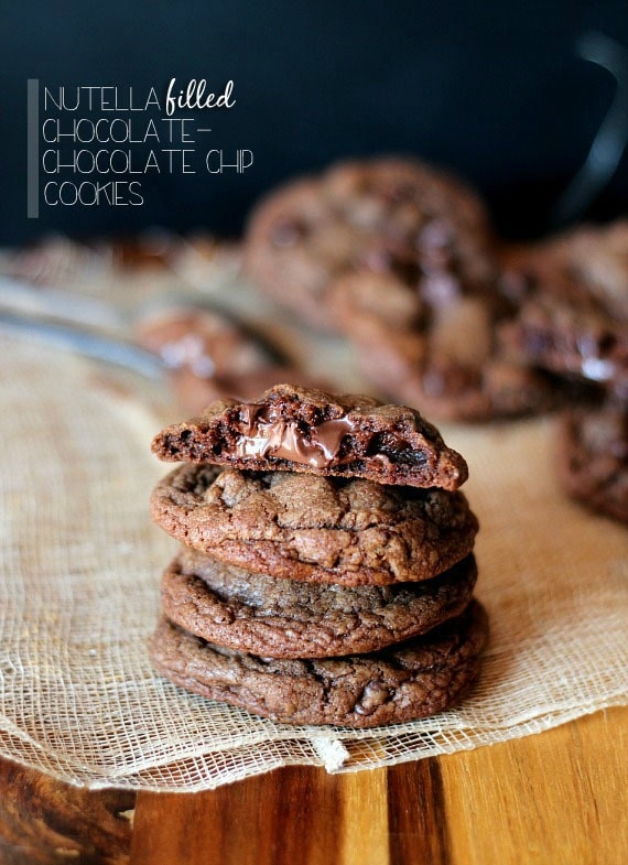 Nutella Filled Chocolate Chip Cookies