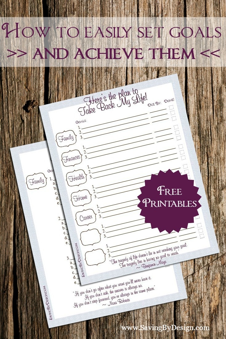 When you set goals and then break them down into actionable steps using the free goal setting worksheets included, you'll take back your life in no time!