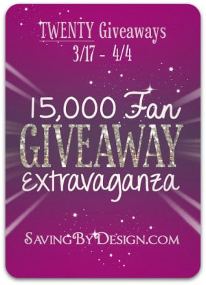 Saving by Design giveaway extravaganza