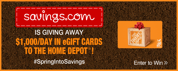 Savings Home Depot giveaway