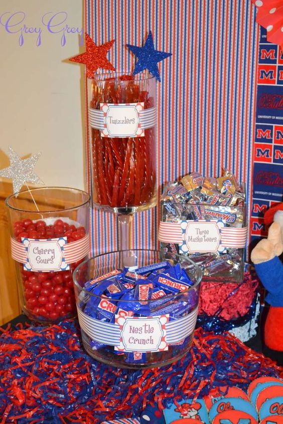 Blue and White Candy Buffet - Celebrate & Decorate