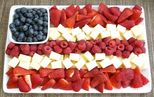 fruit and cheese American flag