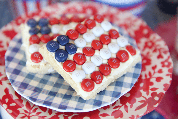 M&M flag sugar cookies