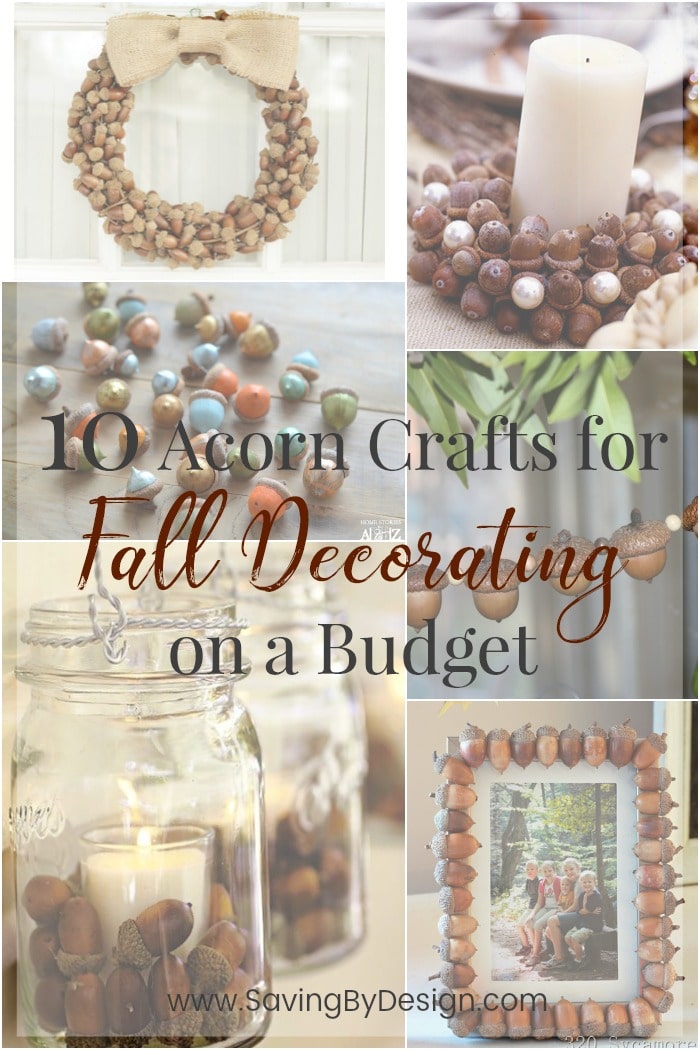 These acorn crafts are super easy and allow you to decorate your home for fall on a tight budget.  Involve the whole family for a day of fall fun :)
