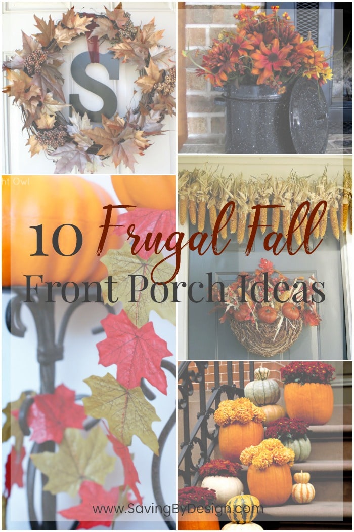 One of my favorite places to decorate is my front porch! Here are 10 Frugal Fall Front Porch Ideas to inspire your creativity as the leaves start falling.