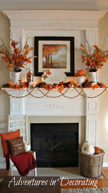 fall fireplace decor