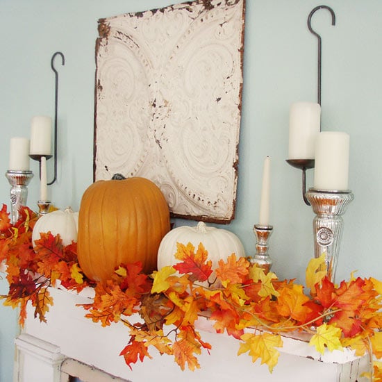 fall fireplace mantel