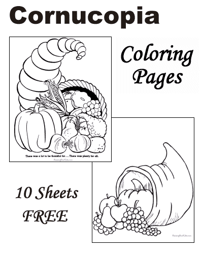 thanksgiving cornucopia coloring pages