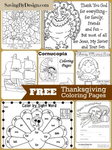 10 FREE Thanksgiving Coloring Pages | Saving by Design