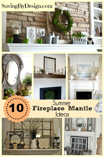 It seems like I am full of inspiration for holiday mantels, but struggle with fireplace mantel ideas for summer. Not anymore! Take a look at these beauties!