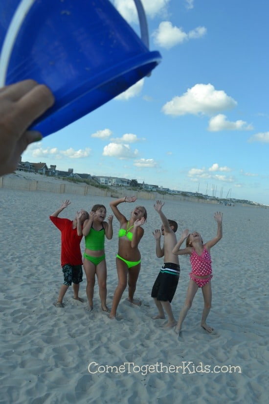 giant bucket beach photo