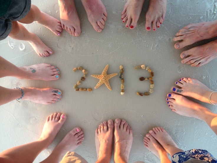 beach photo with date