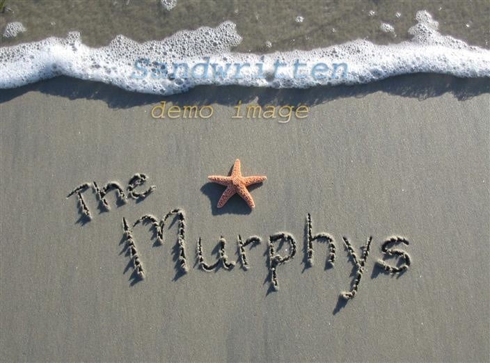 name in the sand beach photo