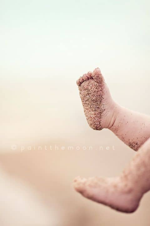 sandy baby feet