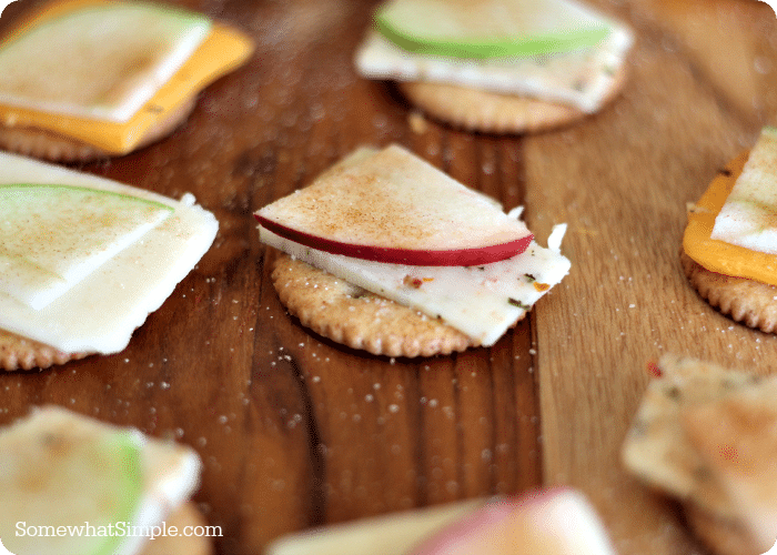 after school snacks - apple cheese crackers