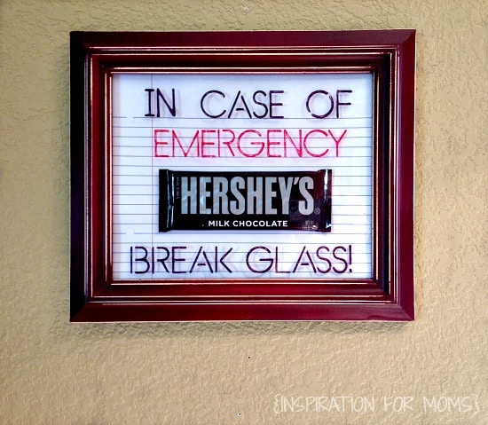 teacher gift - in case of emergency frame