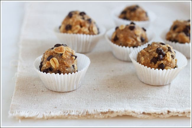 after school snacks - oatmeal and cookie dough bites