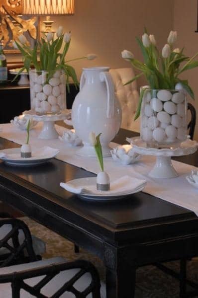 white easter tablescape