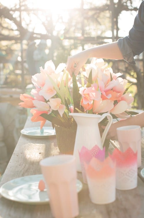 spring pastel ombre table