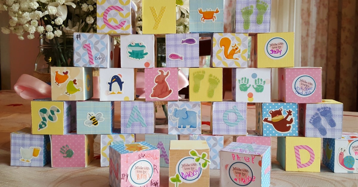 wooden blocks baby shower