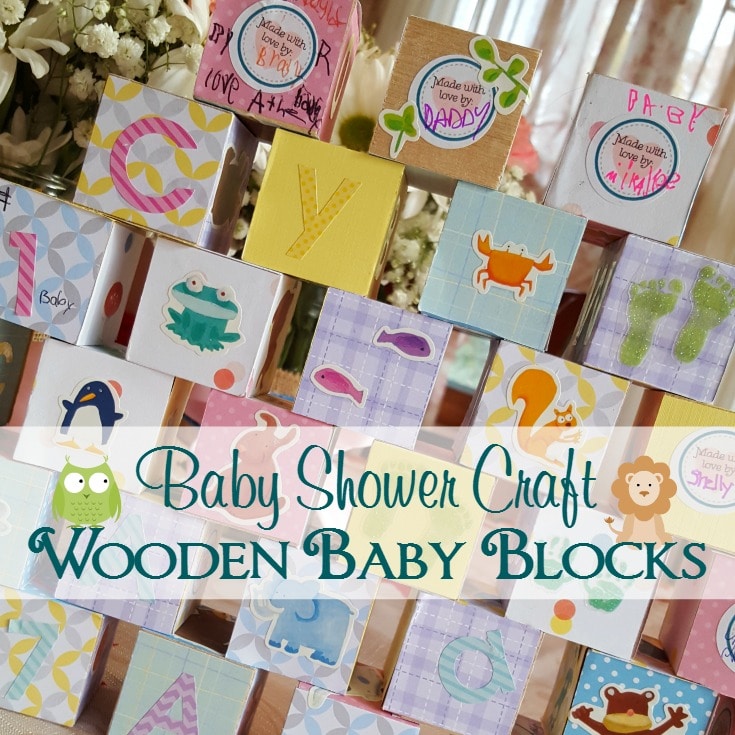wooden building blocks baby shower craft
