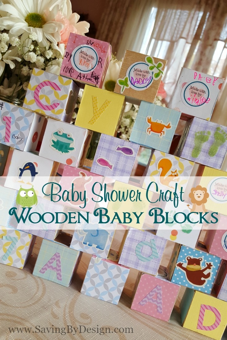 wooden blocks for baby shower