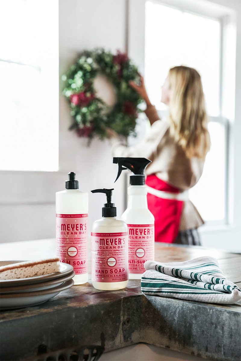 Make your home feel warm and welcoming this holiday season with FREE Mrs. Meyer's seasonal cleaners in Peppermint, Orange Clove, and Iowa Pine!