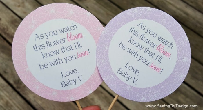 Having a spring or summer baby shower? These simple flower baby shower favors will serve as a sweet reminder of the beautiful baby on the way!