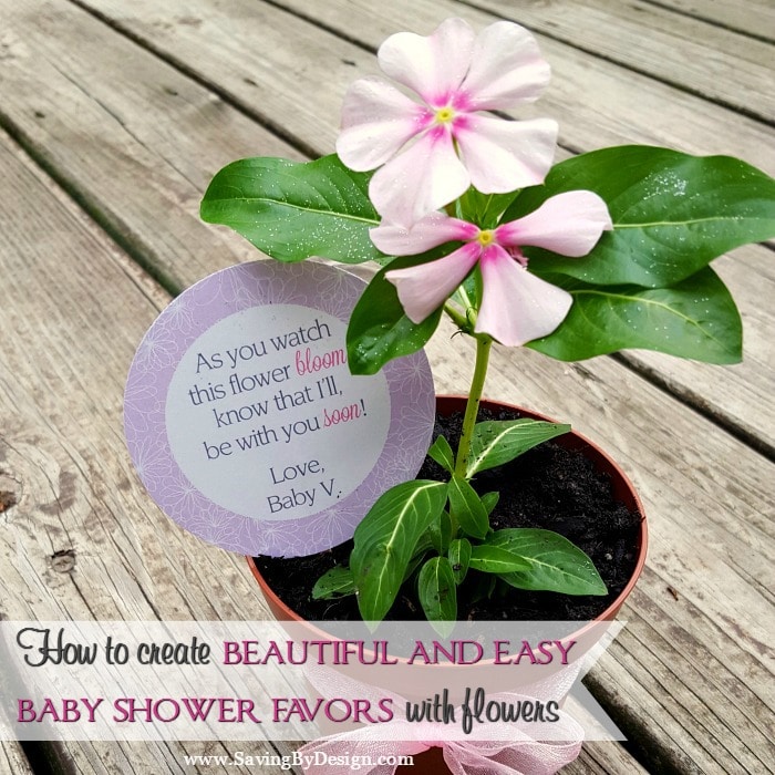 Having a spring or summer baby shower? These simple flower baby shower favors will serve as a sweet reminder of the beautiful baby on the way!