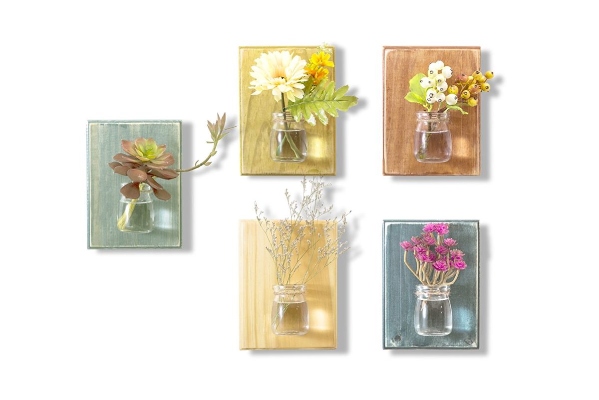 wooden wall vases