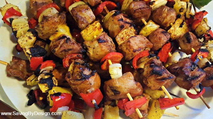 grilled pork and pineapple kabobs