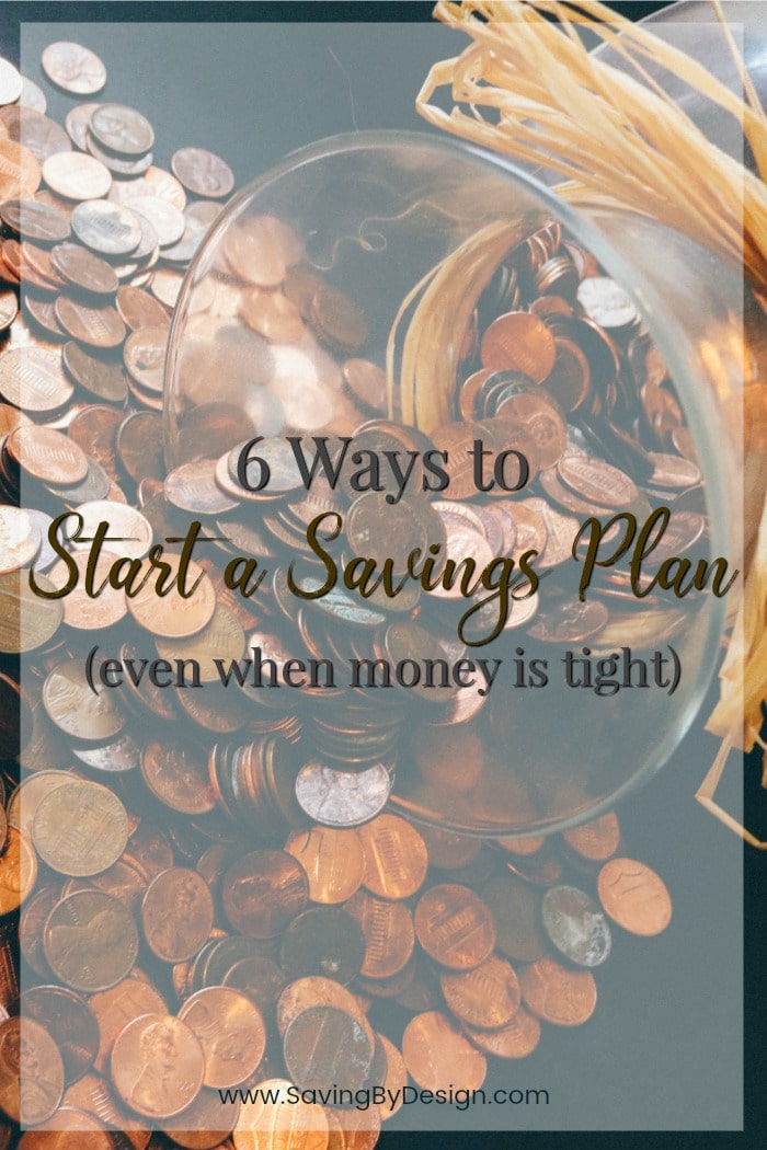 When money is tight, thinking about saving money can be stressful. Don't give up! There are still quite a few ways that you can start a savings plan.