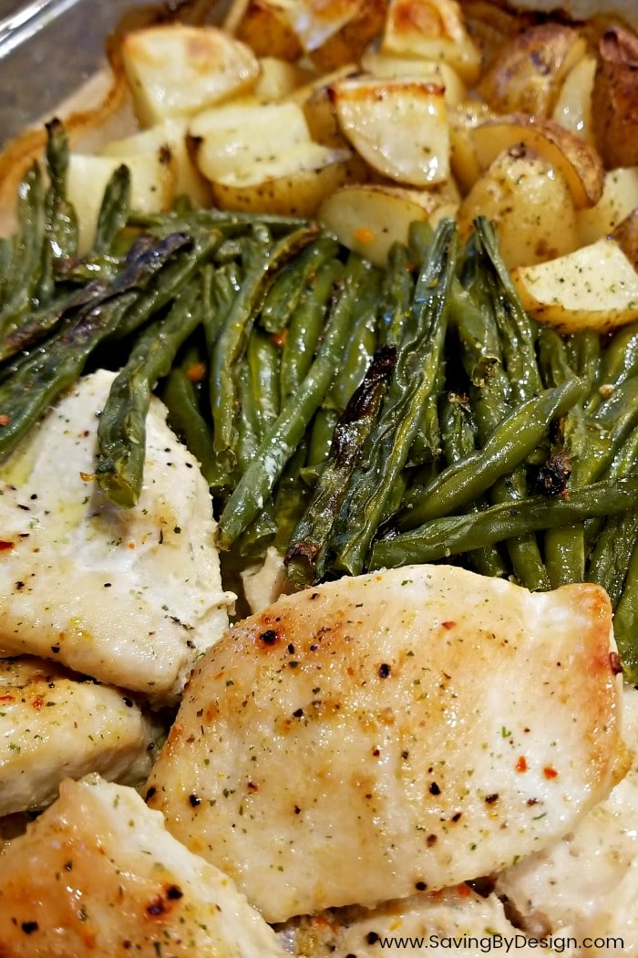 one-dish baked Italian chicken and veggies recipe