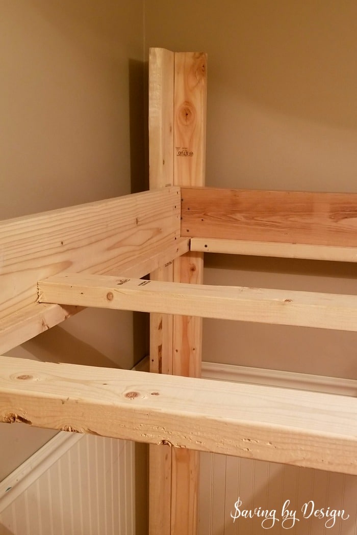 Diy Loft Bed With Desk, Bunk Bed Support Boards