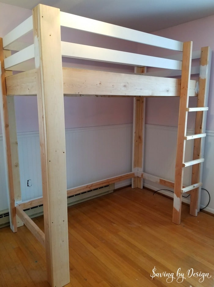 How To Build A Loft Bed With Desk And, Diy Full Size Loft Bed Plans