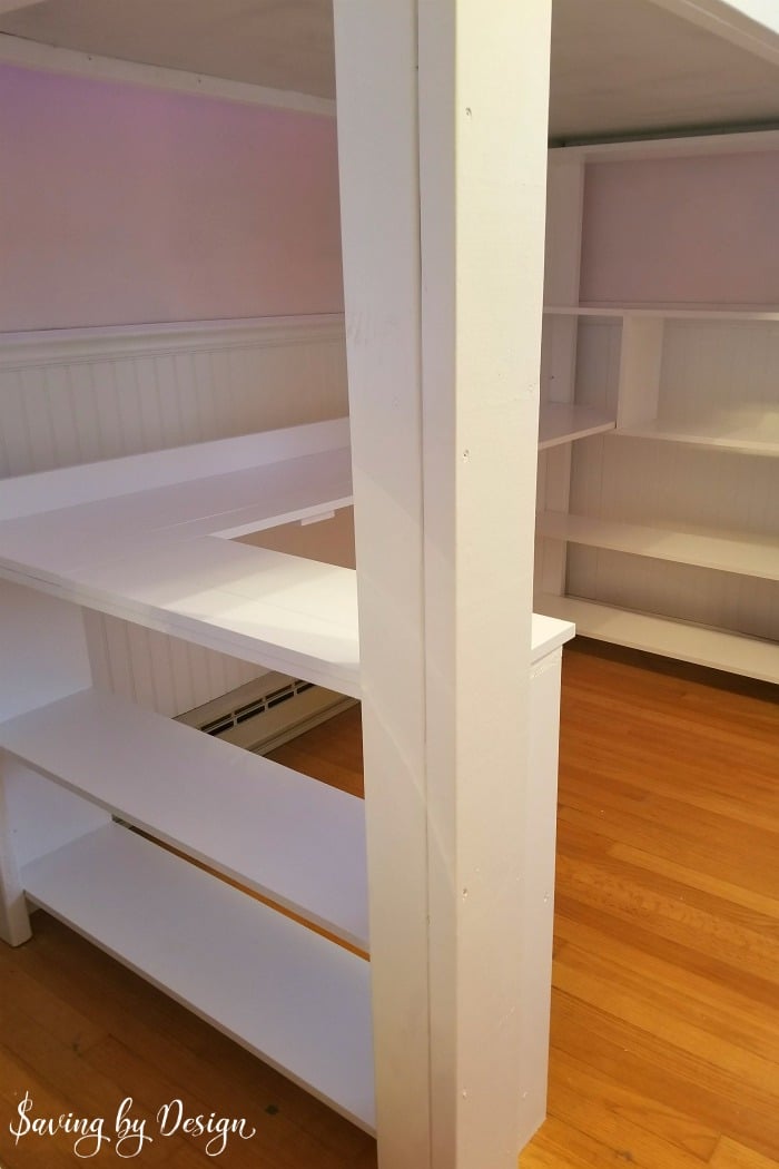 loft bed with desk and storage