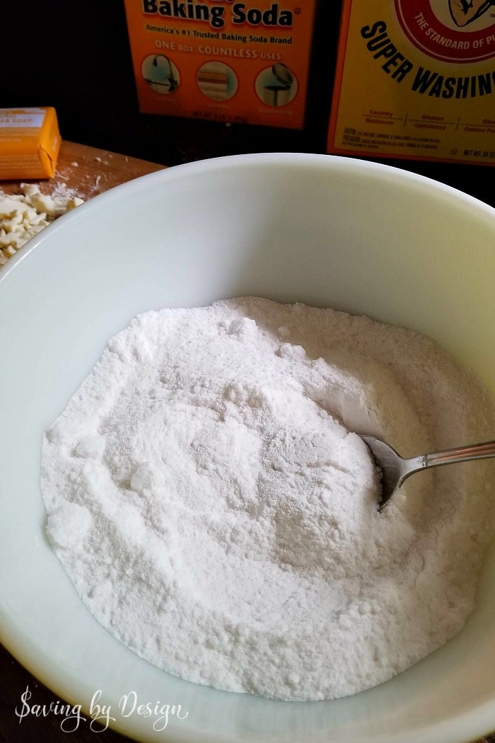 dry ingredients for laundry soap