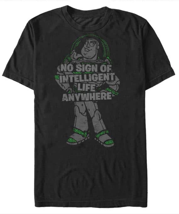 Disney shirts for men - Buzz Lightyear "No sign of intelligent life anywhere"
